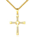 Simple Design Tennis Chain Necklace Religious Jewelry Gold Plated Fast & Furious Diamond Cross Pendant Necklace for Women Men