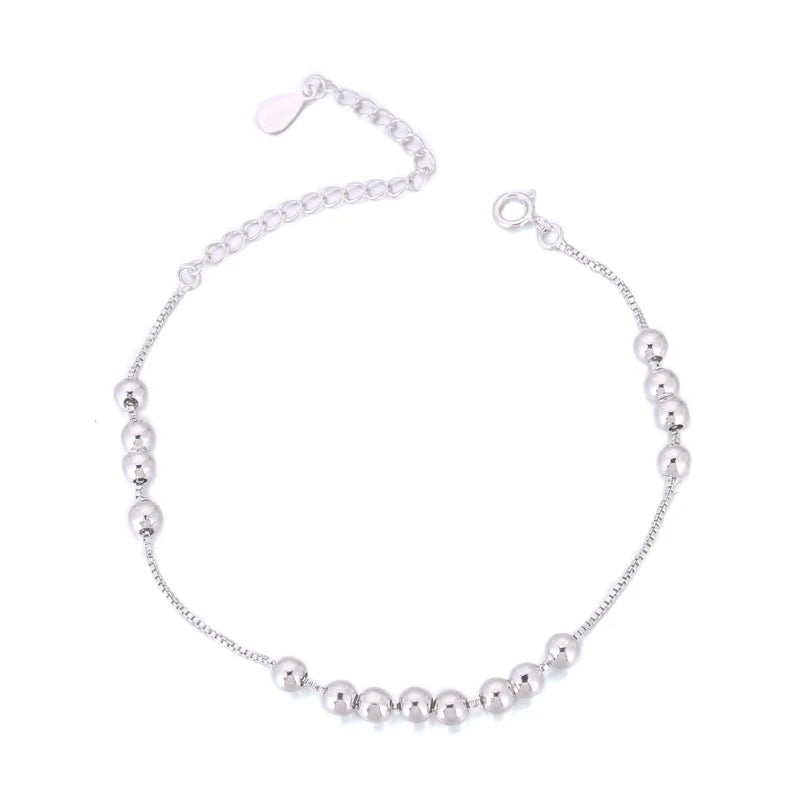 Factory Wholesale New Fashion Jewelry Beautiful 925 Sterling Silver Bracelets Ball Simple Personality Sweet Bracelets