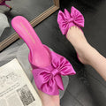 Bow Sexy Luxury Half Shoes High Heel slippers Women's Sandals 6062