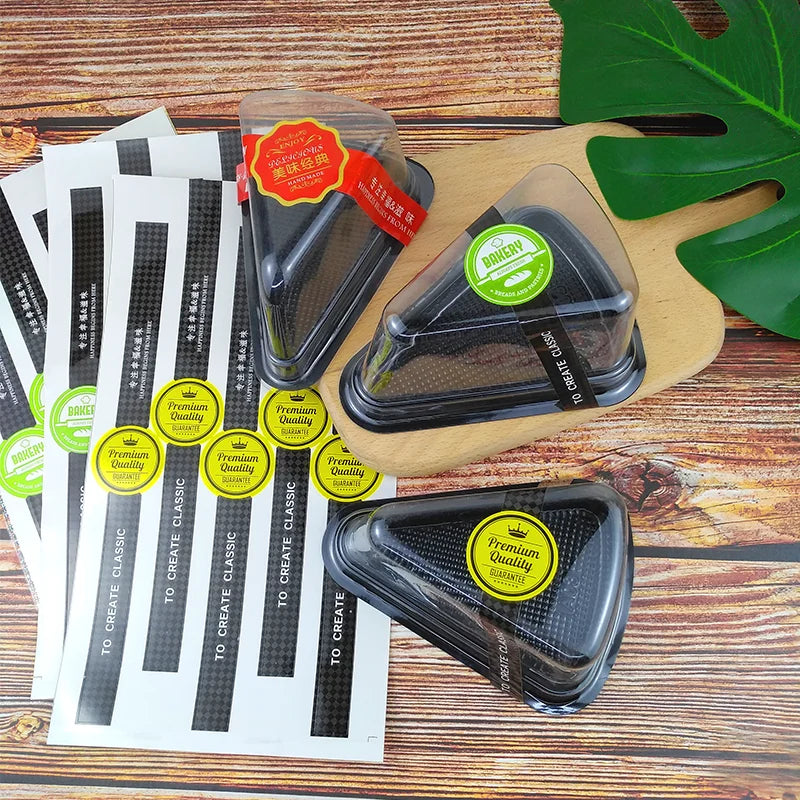 Clear Packaging Adhesive Sticker Dessert Box Package Tag Plastic Coffee Stickers Food Packaging Stickers