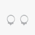 Ailmay Real 925 Sterling Silver Fashion Hollow Round Zircon Stud Earrings for Women Engagement Anniversary Fine Jewelry Gifts