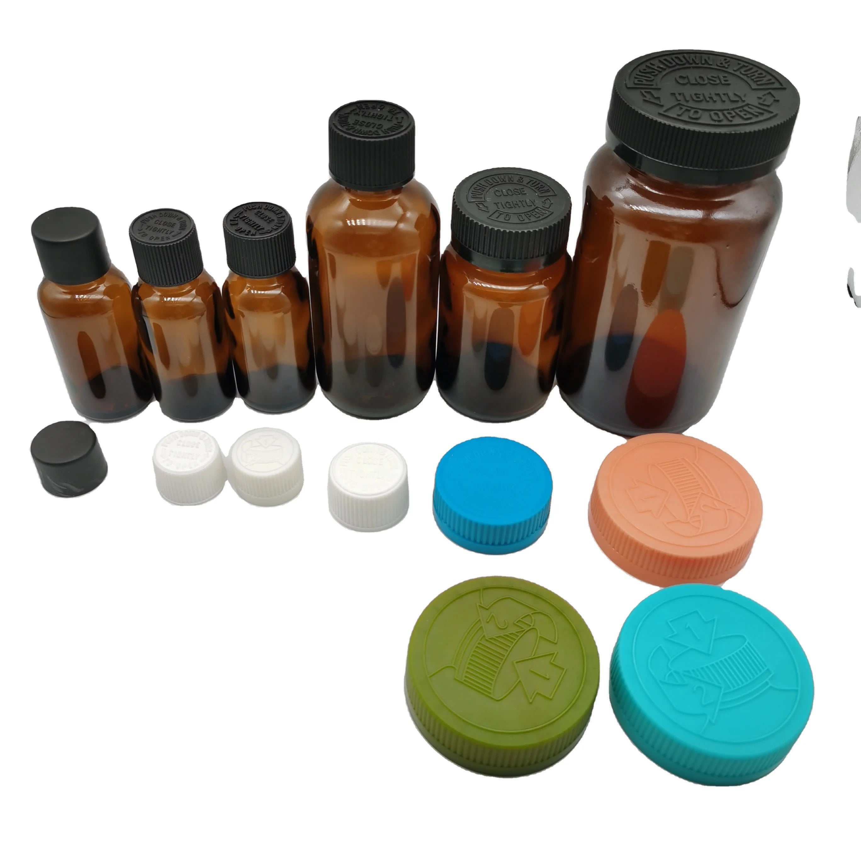 Pink Childproof Screw Cap 53mm Plastic for Bottles Jars