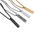 Chic Box 18K Gold Plated Stainless Steel Roman Numeral Letter Bar Pendant 3D Vertical Geometric Design Party Personalized Pearl
