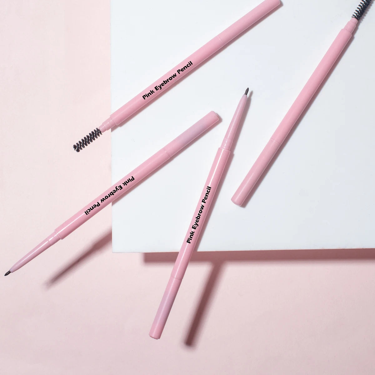 Hot Ultra-Slim Soft Nib pink EyeBrow Pen Custom Logo 2 in 1 Long Wearing Thin Precision Eyebrow Pencil