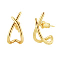 E0011 2025 New Design Heart Shape Earring Trendy Copper Plated 14K Gold Cross Earrings Luxury High-End Women's Jewelry Wholesale