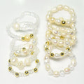 Handmade Elastic Cord Hawaiian Fresh Water Pearl Ring Women Fingers Rings Luxury Jewelry Stretchy