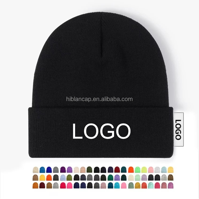 High Quality Winter Hats 3D Embroidery Promotional Plain Knitted Beanie Hat with Custom Logo Letter Pattern Travel Ready
