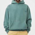 Custom Logo Cotton Pullover 500g Streetwear Cropped Heavyweight Sweatshirts No String Men's Hoodies