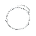 Fashion 925 Sterling Silver Love Heart Shape Statement Charm Bracelets Jewelry for Women