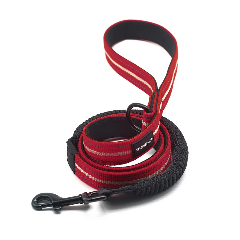 Luminous Reflective Multi-sizes Pet Traction Rope Dog Leash Elastic Bungee Durable Nylon Dog Collar with Leash