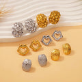 Fashion Minimalist Stainless Steel Hypoallergenic Jewelry Wholesale 18K Gold Plated Heart Lips Textured Stud Earrings for Women