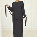 2024 New Middle East Cross Border Women's Robe Simple Plain Color Abaya Robe  Foreign Trade Spot Wholesale