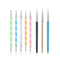 5PCS Dotting Pens with 3 PCS Nail Painting Brushes Professional UV Gel Dotting Painting Drawing Pen DIY Tools for Salon Use