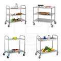 Commercial Kitchen Storage Cart Rail Holder Wheels L/M/S Dish Collection Dining Service Trolley Hotel Restaurant Use Stainless