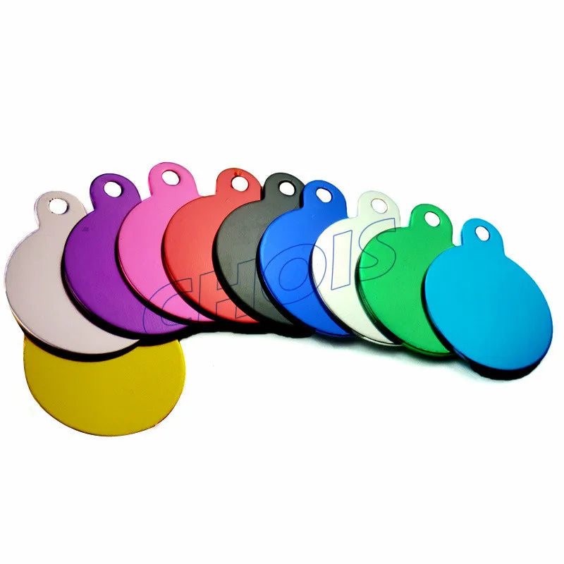 Custom Round Shape Blank Metal Dog Tag Sublimation Aluminum Pet Name ID Plate