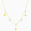 Girls Cute 18k Gold Plated Pink Yellow Color Bohemian Choker Star Necklace Jewelry Accessories for Teenagers