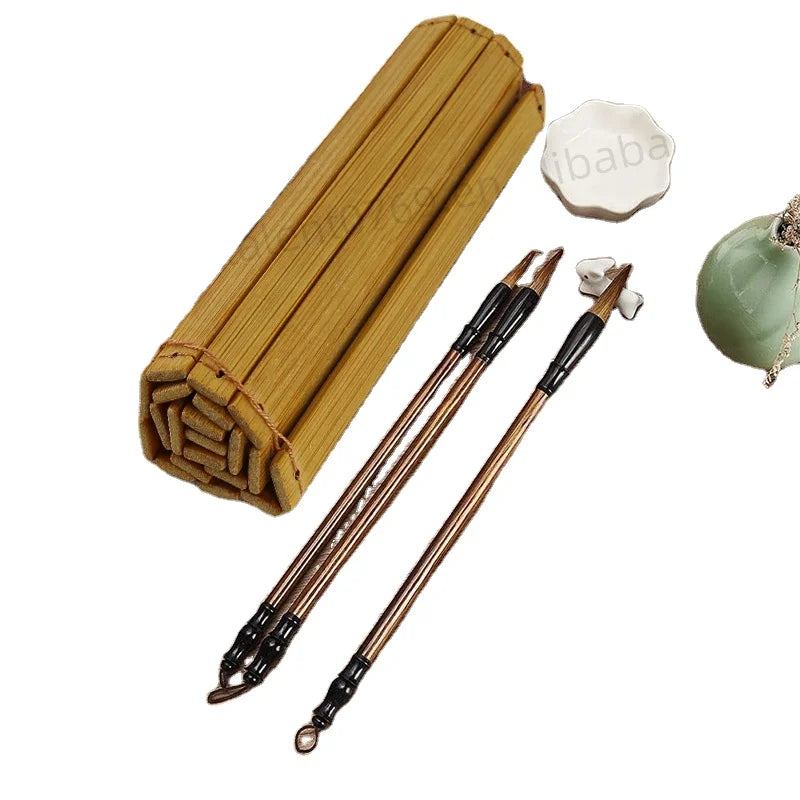 Calligraphy Bamboo Slips Engraved Chinese Scroll Wall Art Eco-Friendly Durable
