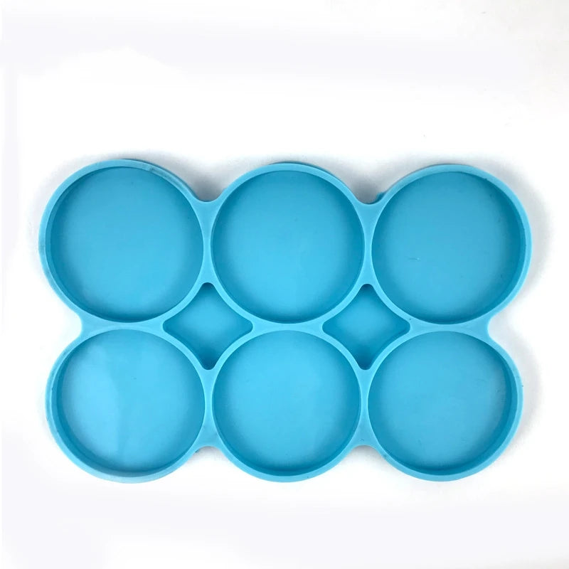 Six Round Mobile Phone Back Stick Mold Crystal Drop Glue Cross-border Creative Silicone Mold for DIY Handmade