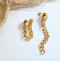 Delicate Earrings Ins 18k Gold Plated Earring Stainless Steel Jewelry Long Cuban Chain Cubic Zircon Snake Earrings