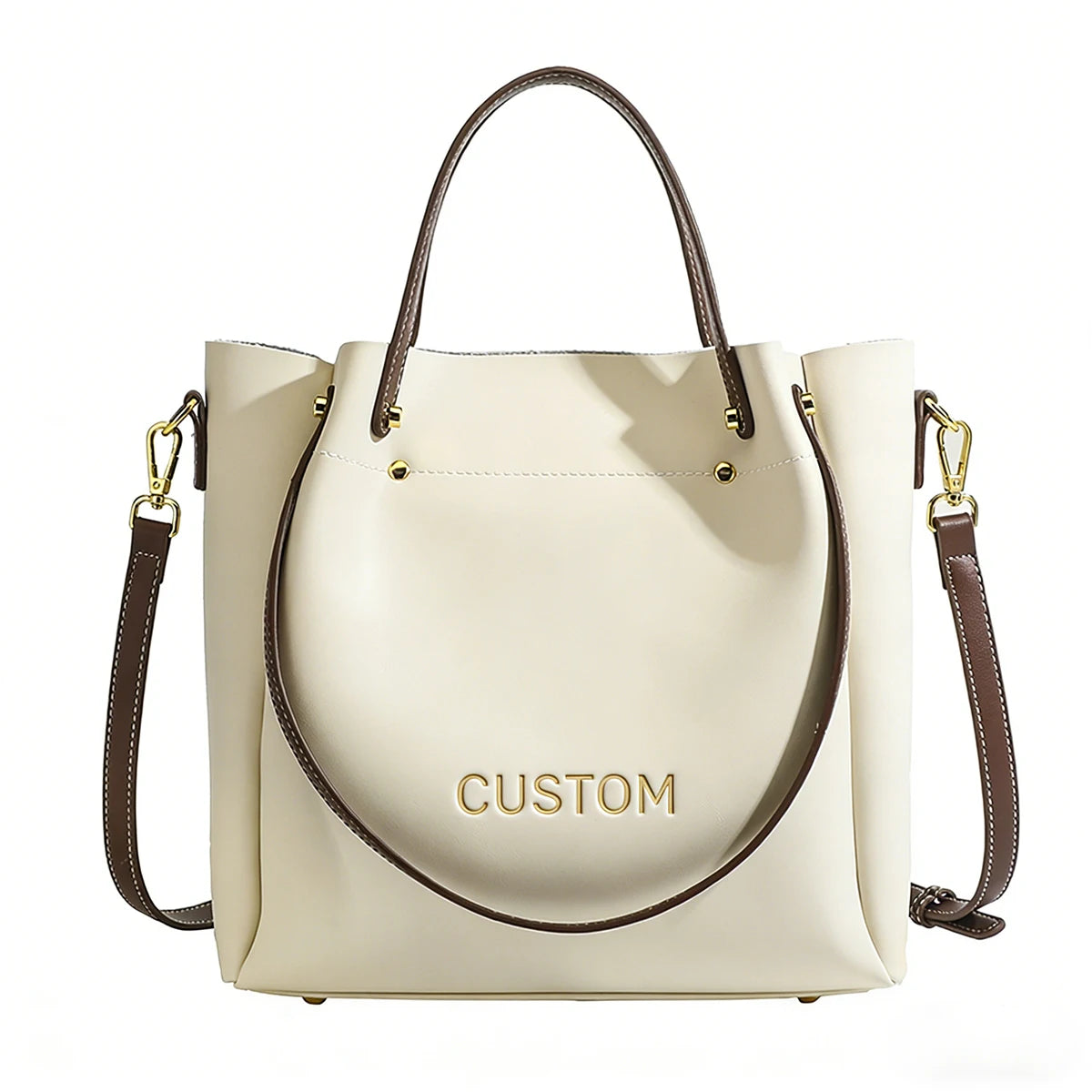 Custom Trendy Elegant Plain Pu Leather Stylish Ladies Tote Bags Large Capacity Fashion Luxury Custom Women's Handbags