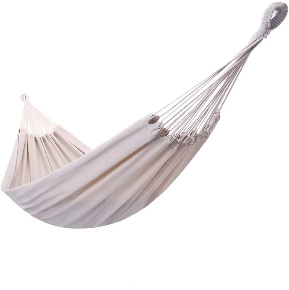 Hot Sale Outdoor Leisure Double 2 Person Cotton Hammocks Ultralight Wide Camping Hammock With Carry Bag for Travel