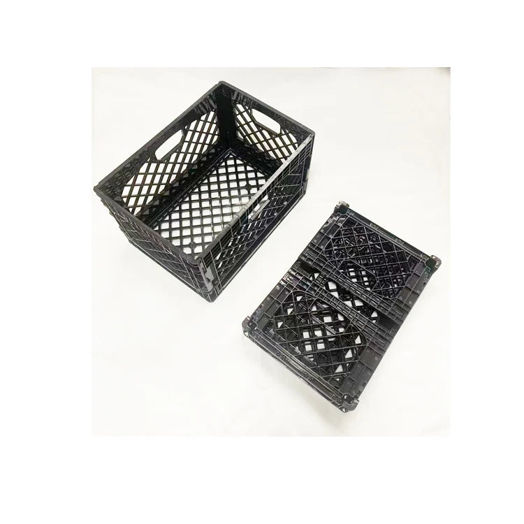 480*330*280mm 24 Quart Plastic Folding Milk Crate Plastic Box Food Turnover Transport Storage Boxes