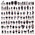 Jet Hematite Various Shapes Glass Nail Rhinestone for Jewelry Nail Art Decoration