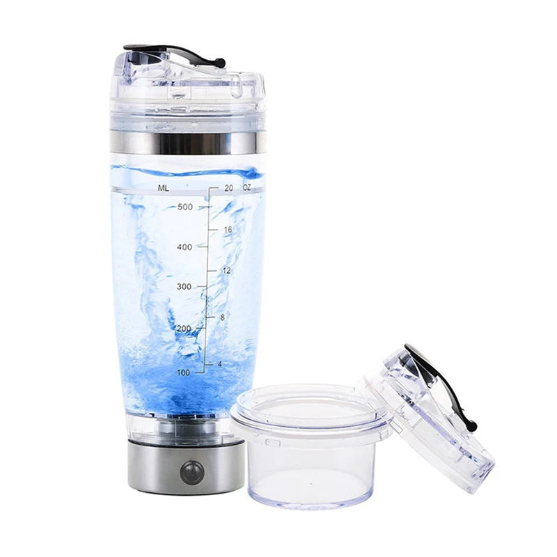 USB Rechargeable 450ml Electric Juice Protein Shaker Powder Mixer Cup 16oz Automatic Mixing Bottle With Powder Storage