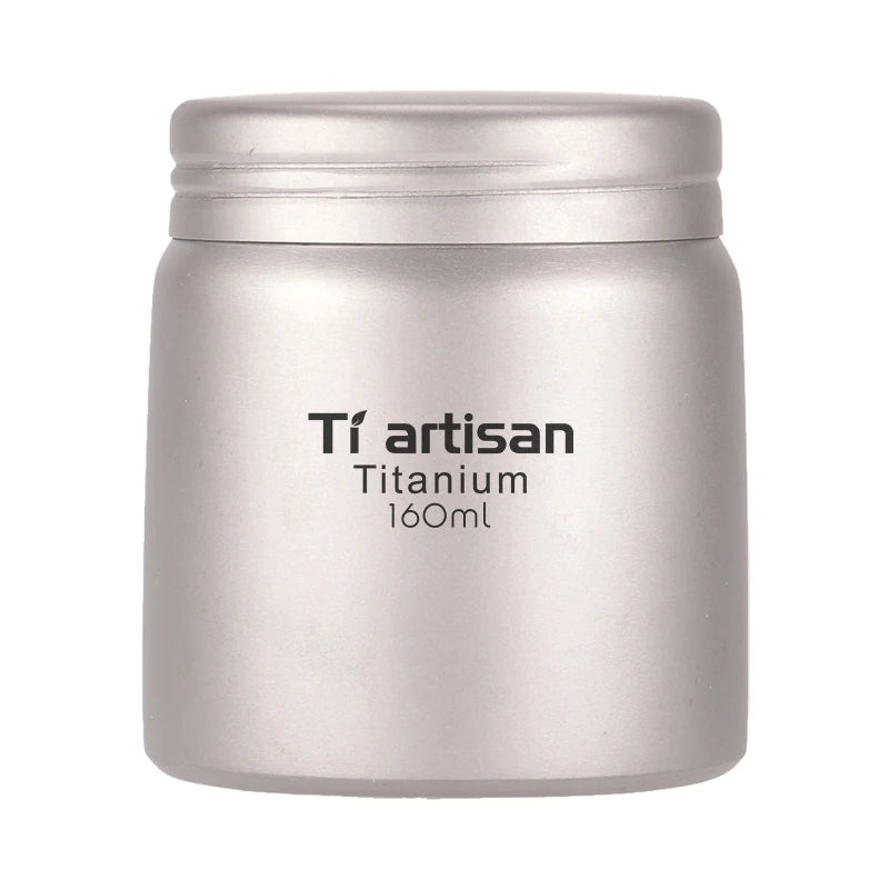 round Titanium Canisters for Tea & Coffee Storage for Camping & Hiking-featuring a Caddy Collecting Tank Lid