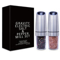 Gravity Electric Salt and Pepper Grinder Set With Adjustable Coarseness Automatic Pepper and Salt Mill Battery Powered With Blue