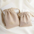 PandaSew Luxury Khaki Dense Silk Satin Bag Jewelry Package Gift Pouch Drawstring Bag with Custom Logo