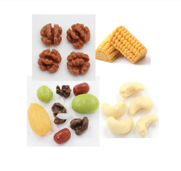 Miniature Nut Walnut Corn Flatback Resin Cabochon Simulation Food Scrapbooking Craft DIY Doll House Slime Toy Accessories