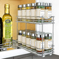 Modern Multifunction Double-Layer Pull-Out Kitchen Spice Rack Metal Construction Foldable Adjustable Wire Shelf Counter