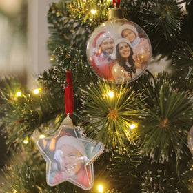 Wholesale 8cm Openable Plat Plastic Photo Inside Christmas Baubles Ball Open Round Ball Christmas Balls with Photos