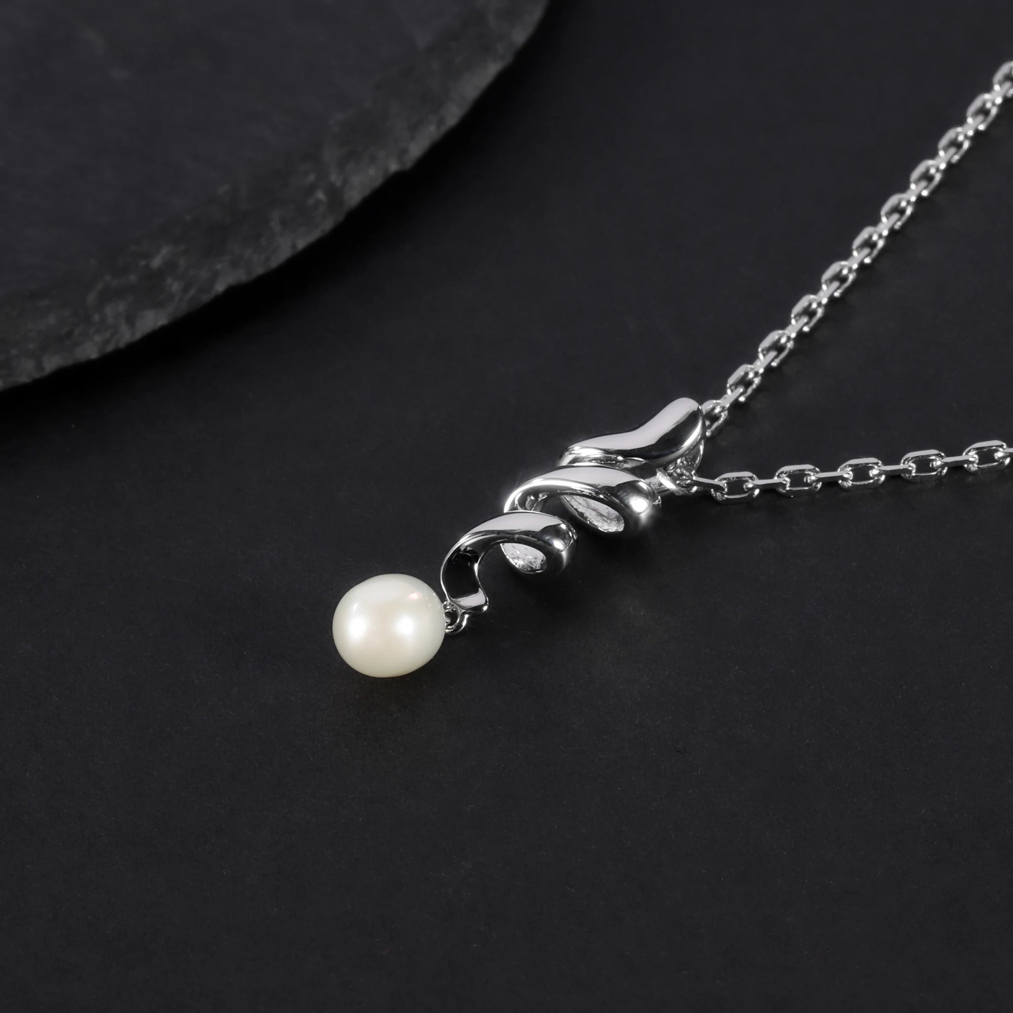 D1032 Abiding Fine Jewelry Factory Wholesale 8mm White Fresh Water Pearl Trendy Princess Necklaces Handmade 925 Necklace