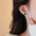 Luxurious Zircon butterfly Earrings Gold Inlaid with Diamonds Light Luxury Earrings Jewelry for Women