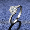 925 Silver Moissanite Diamond Ring with 1ct White D E F VVS Round Main Stone GRA Certified