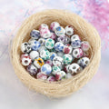 100pcs 8mm Multi-style Ceramic Beads Suitable for DIY String Necklaces and Bracelets Jewelry Making and Other Handicraft.
