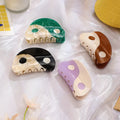 Best Friends Big Semicircle Eco Friendly Hair Clip and Accessories Rounded Acetate Yin Yang Hair Claw for Top Ponytail