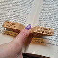 Custom Letter Logo Art Deco Wooden Thumb Bookmark & Book Page Holder Novel Reading Accessories for Book Lovers