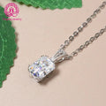 Custom Gold Jewelry Radiant Cut 1CT 2CT 3CT 18K White Gold Moissanite Pendant Necklace for Women