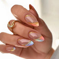 High Quality Glossy Almond Gel Press on Pre-glue False Nails Custom Press on Nails Wholesale Nails