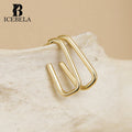 Wholesale Fine Jewelry Earrings Women Minimalist Korean 925 Sterling Silver 18k Gold Plated Square Stud Earring for Girls