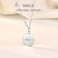 MA43 Simple 925 Sterling Silver Handmade Street Hip Hop Smile Geometry Card Letter Necklace Anti-allergic Choker for Women Men