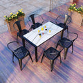 Outdoor Slate square Table Coffee Western Restaurant Milk Tea Shop B&amp;B Table and Chair Combination Negotiation Leisure Table