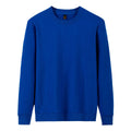 Cotton French Terry Royal Blue Hoodie O-neck Long Shirts Light Weight Crew Neck Shirt Printed logo