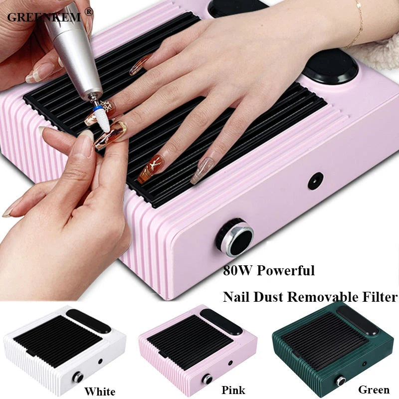 80W Powerful Nail Dust Removable Filter Professional Vacuum Cleaner Dust Nail Table Nail Dust Collector
