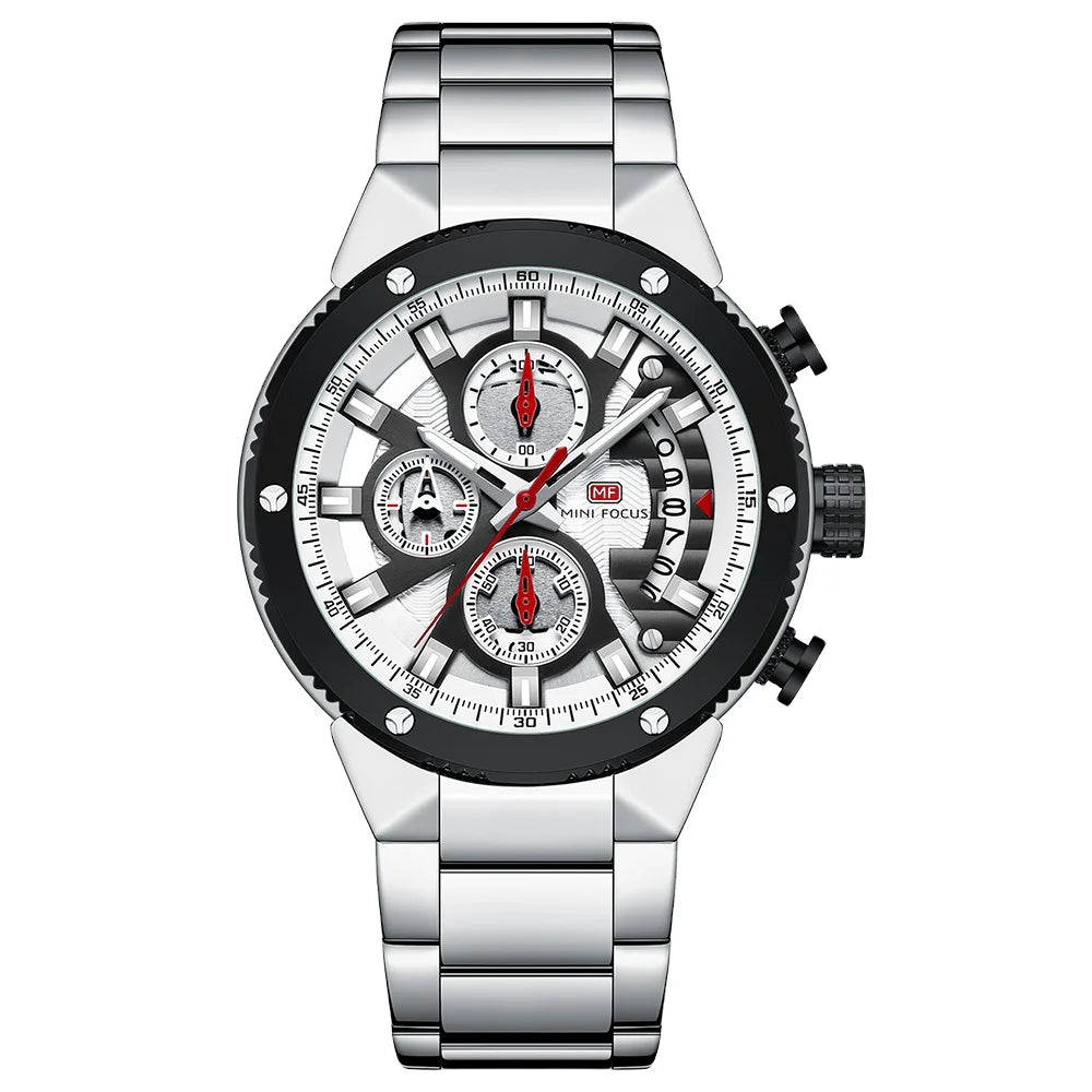 MINI FOCUS Sport Watches for Men Top Brand Luxury Stainless Steel Wrist Watch Man Clock Fashion Chronograph Wristwatch Dropship
