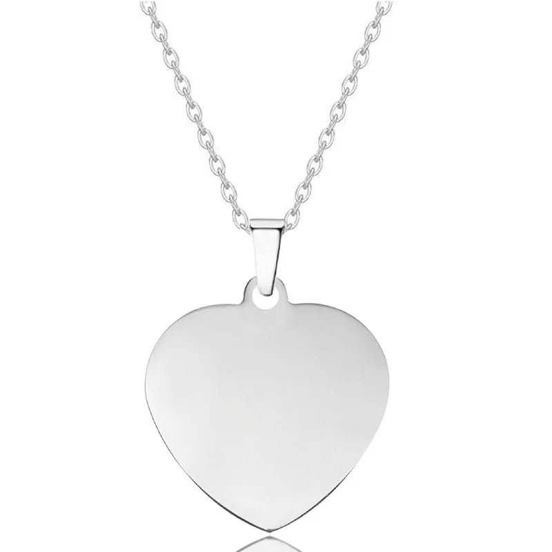 None Tarnish Wholesale Custom Stainless Steel Heart Charm Pendant Necklace for Gift Friend