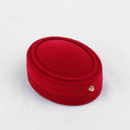 Hot Selling Luxury Flocking Jewelry Ring Box Red Jewellery Packaging Velvet Gift Box Oval Jewelry Case